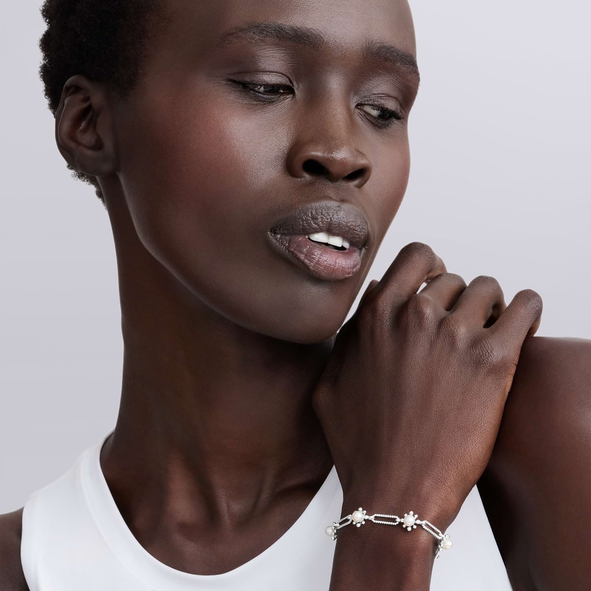 Lagos Luna Fleur Pearl Link Bracelet