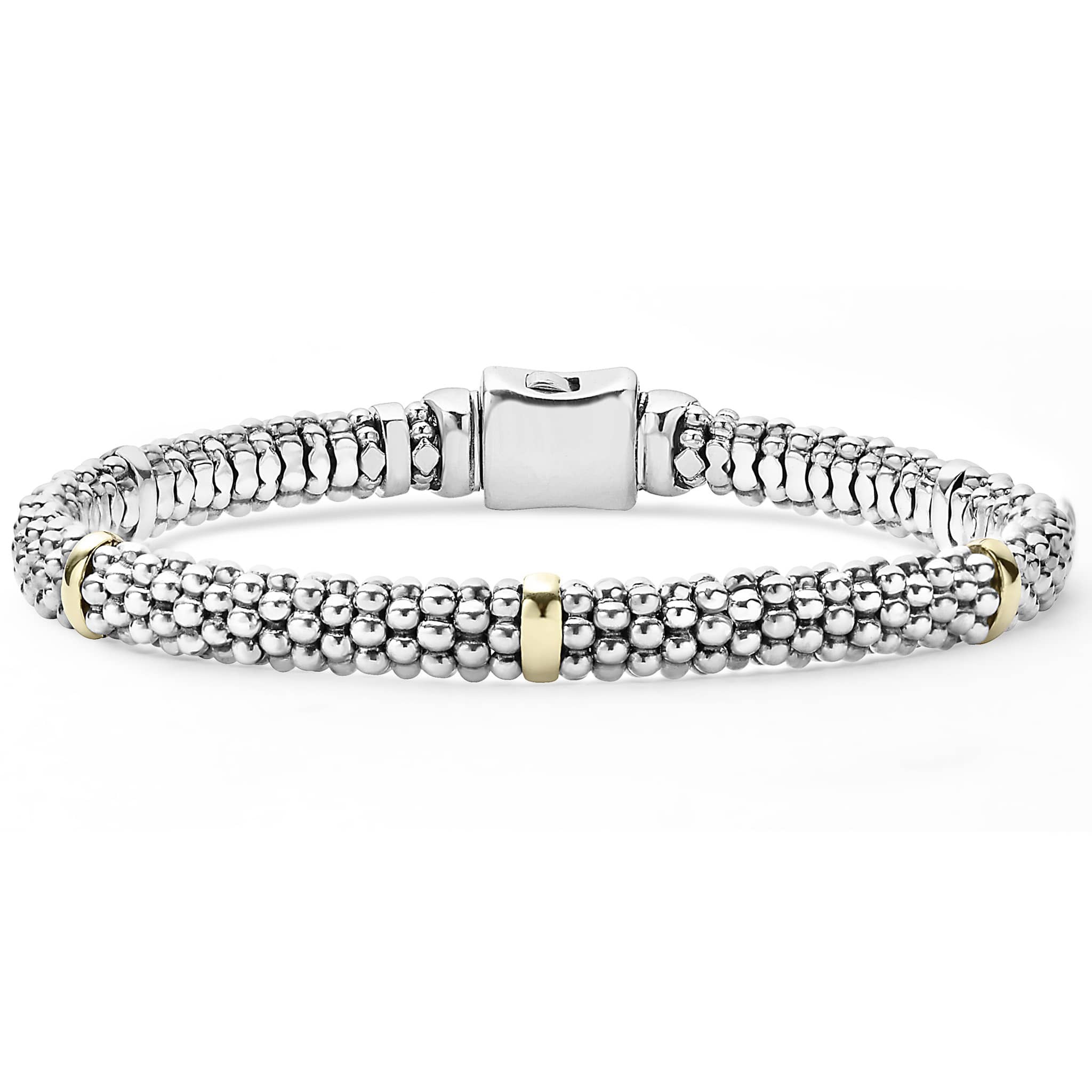 Lagos Signature Caviar Beaded Gold Station Bracelet