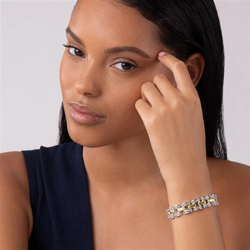 Lagos High Bar Gold Caviar Link Bracelet