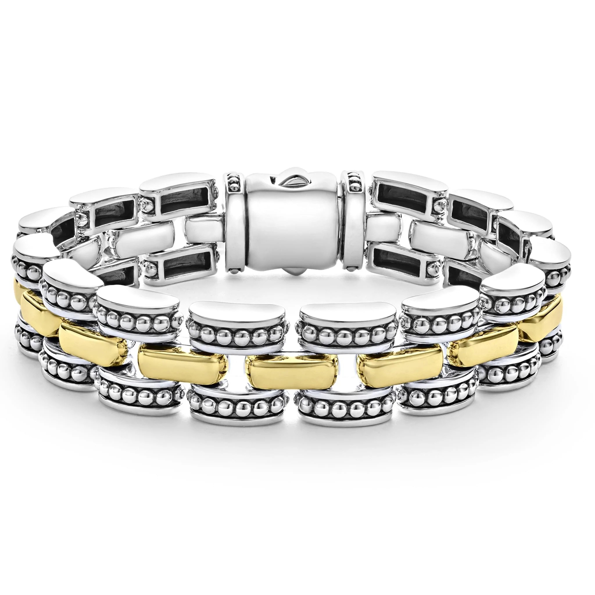 Lagos High Bar Gold Caviar Link Bracelet