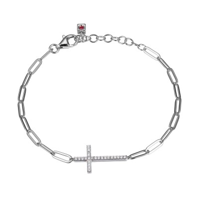 Elle Paperclip Cross Bracelet