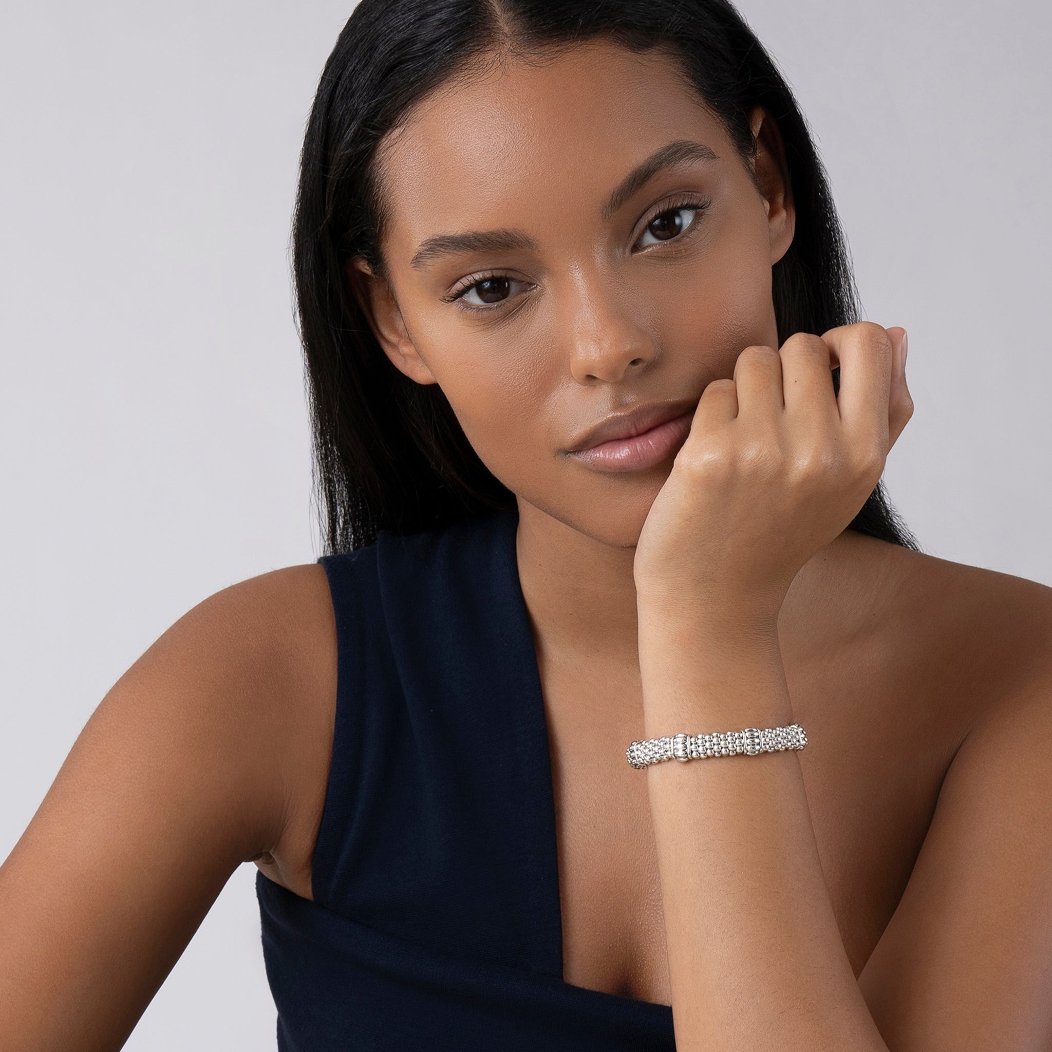 Lagos Signature Caviar Fluted Beaded Bracelet