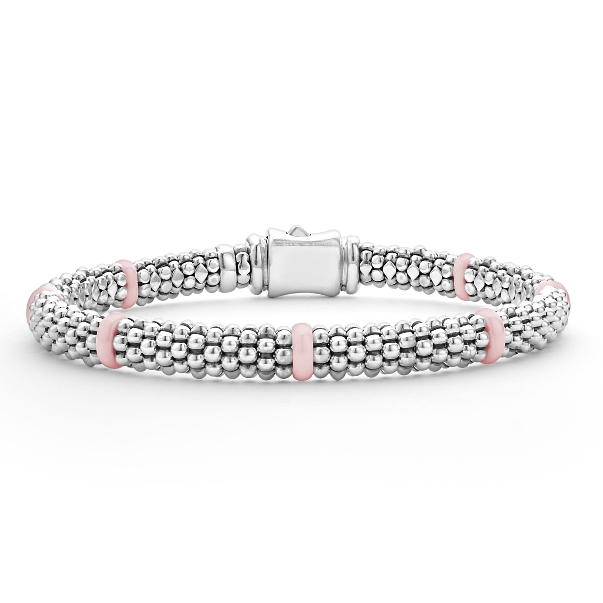Lagos Pink Caviar Ceramic 6mm Station Bracelet