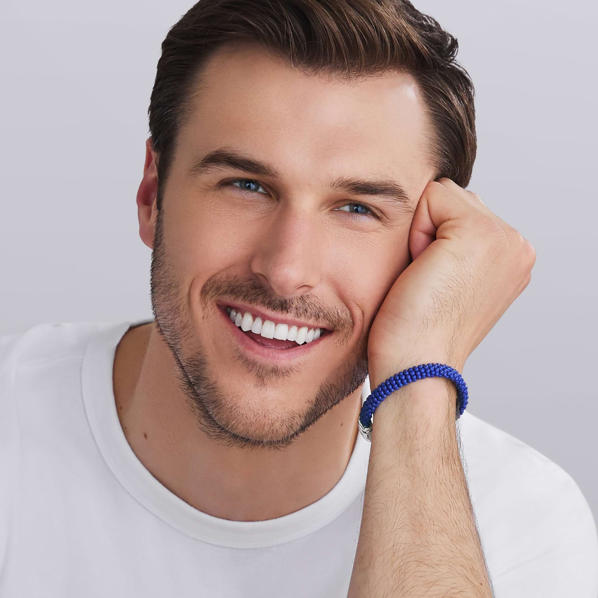 LAGOS Men's Matte Blue Caviar 9mm Beaded Bracelet