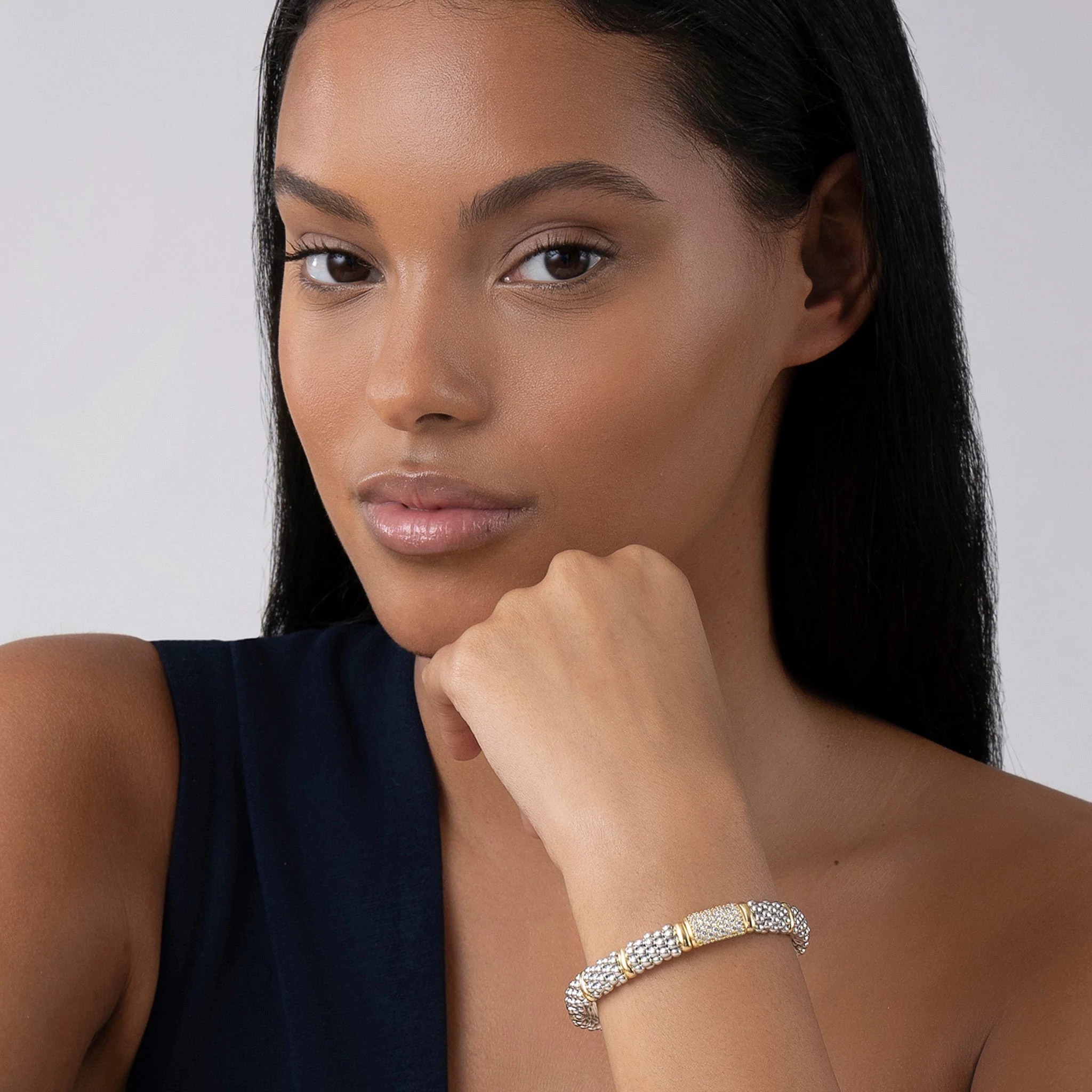 Lagos Signature Caviar Diamond Bracelet
