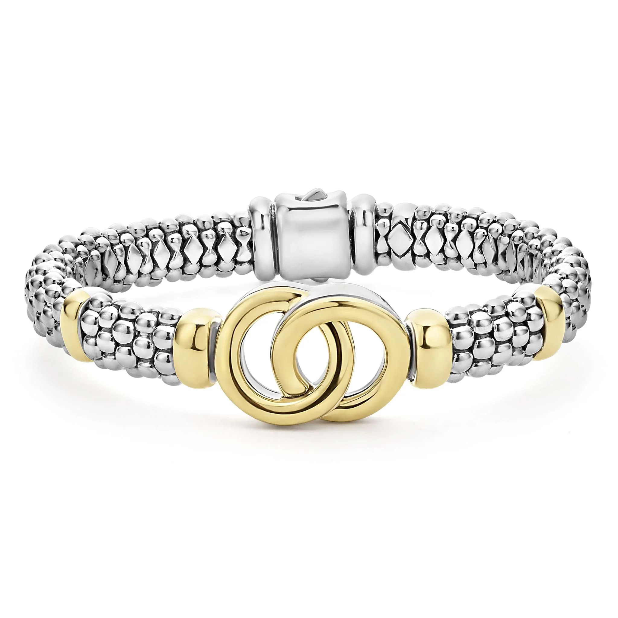 Lagos Signature Caviar 9mm Interlock Bracelet