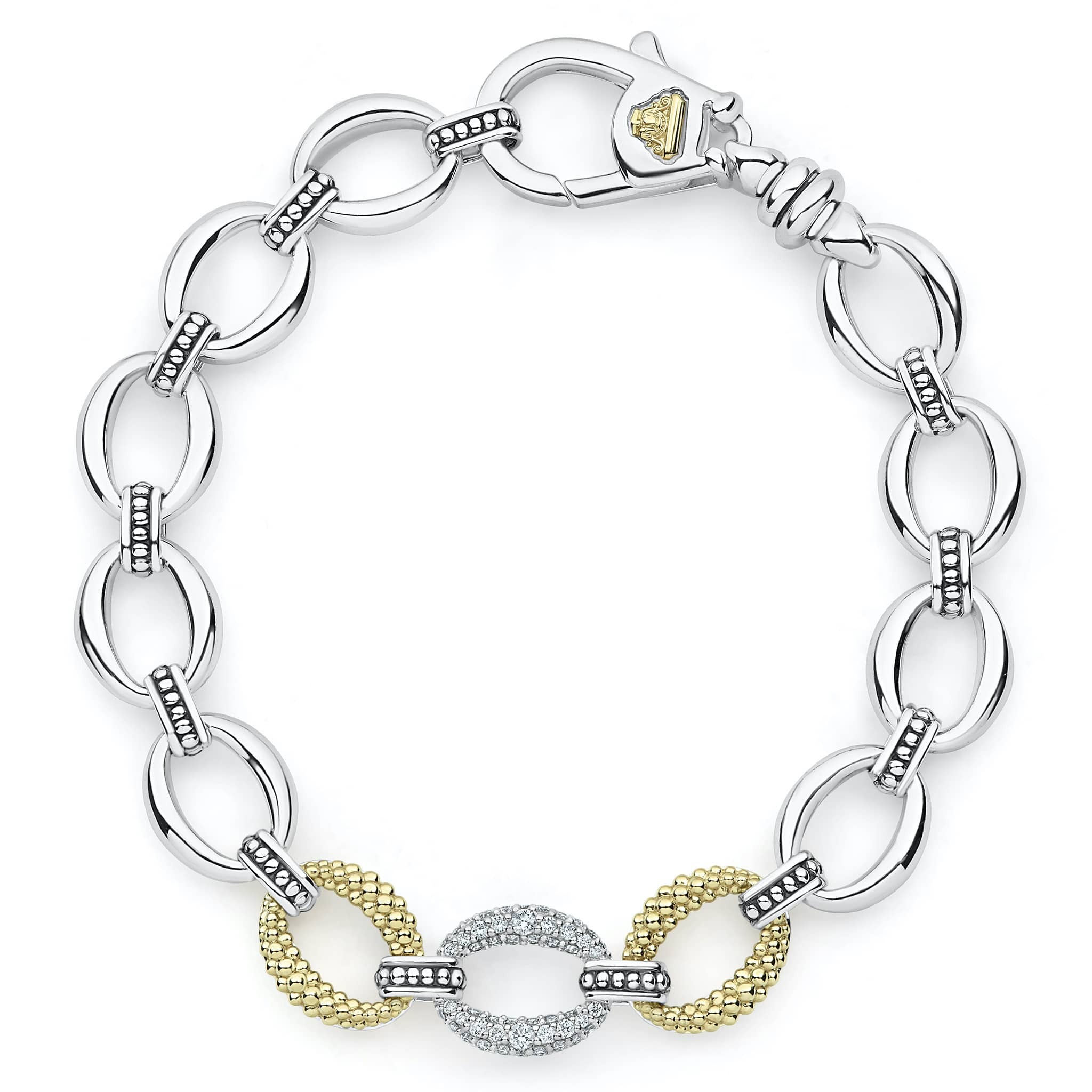 Lagos Caviar Lux Diamond Link Bracelet