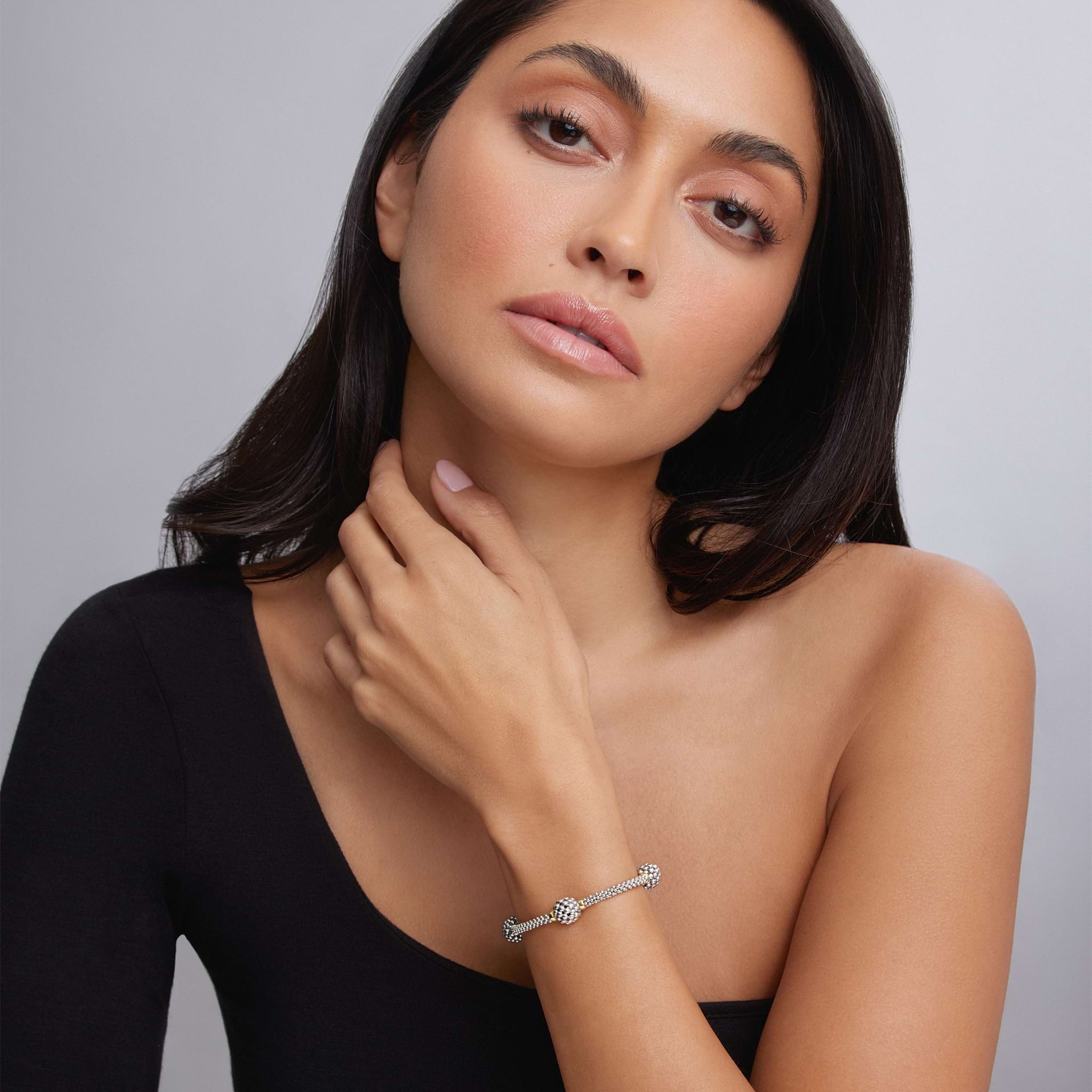 LAGOS Three Station Caviar Beaded Bracelet