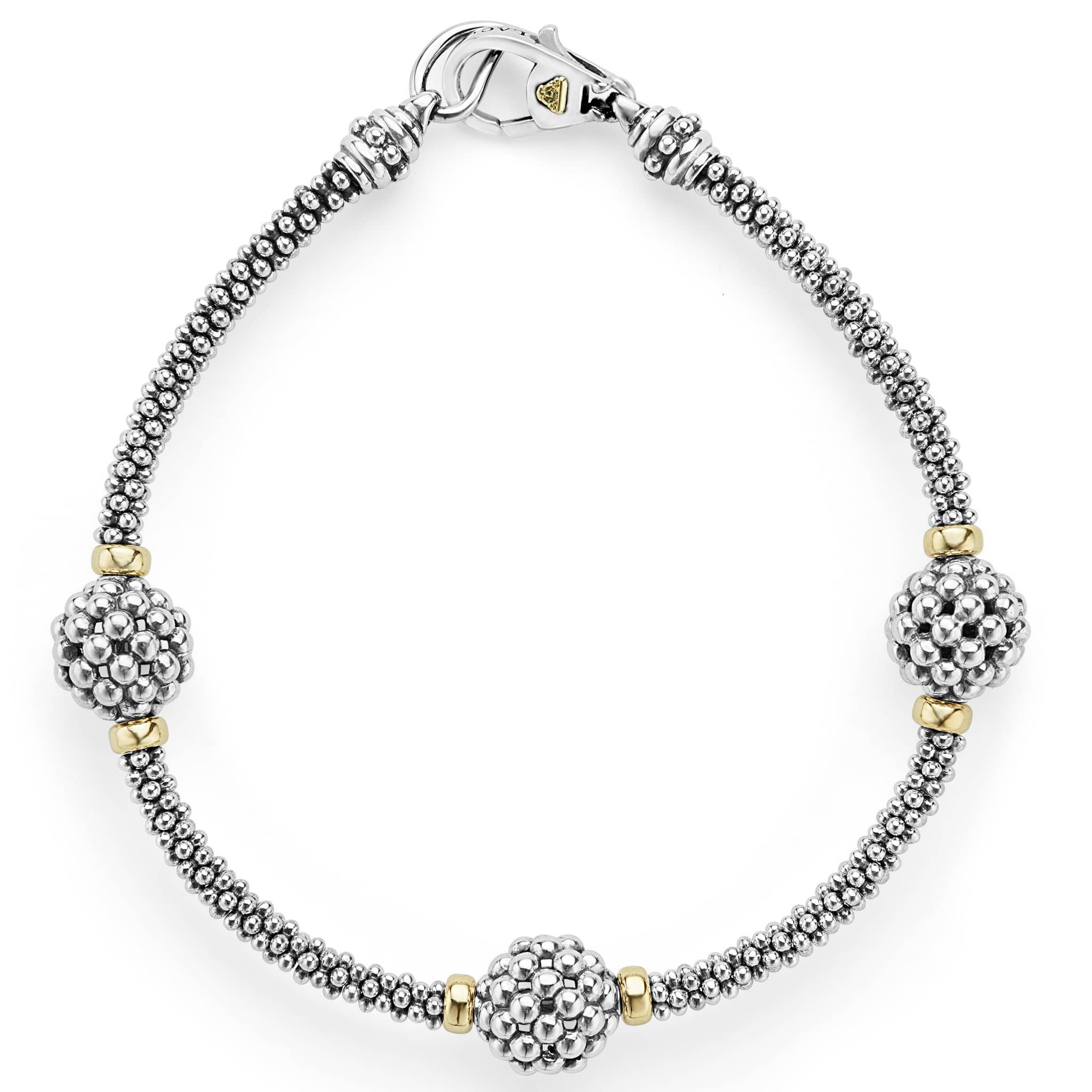 LAGOS Three Station Caviar Beaded Bracelet