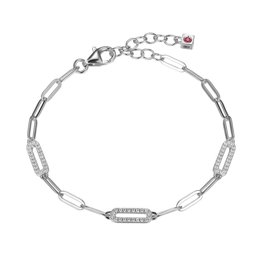 Elle Paperclip Cubic Zirconia Link Bracelet