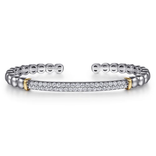 Gabriel & Co. Bujukan White Sapphire Open Bangle Bracelet