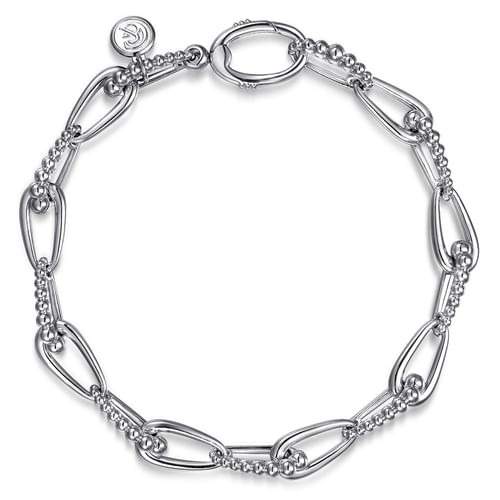 Gabriel & Co. Contemporary Silver Link Chain Bracelet