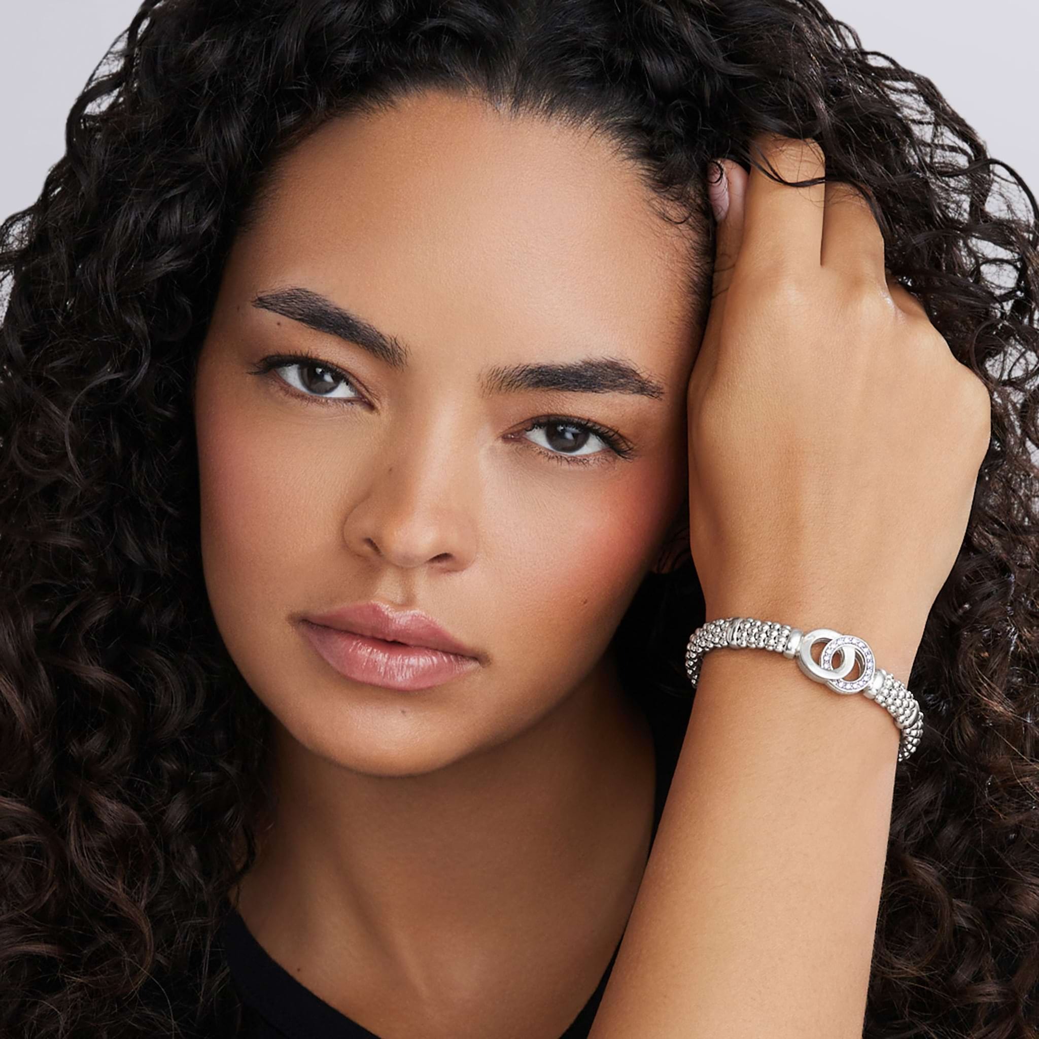 LAGOS Signature Caviar Interlocking Diamond 9mm Bracelet