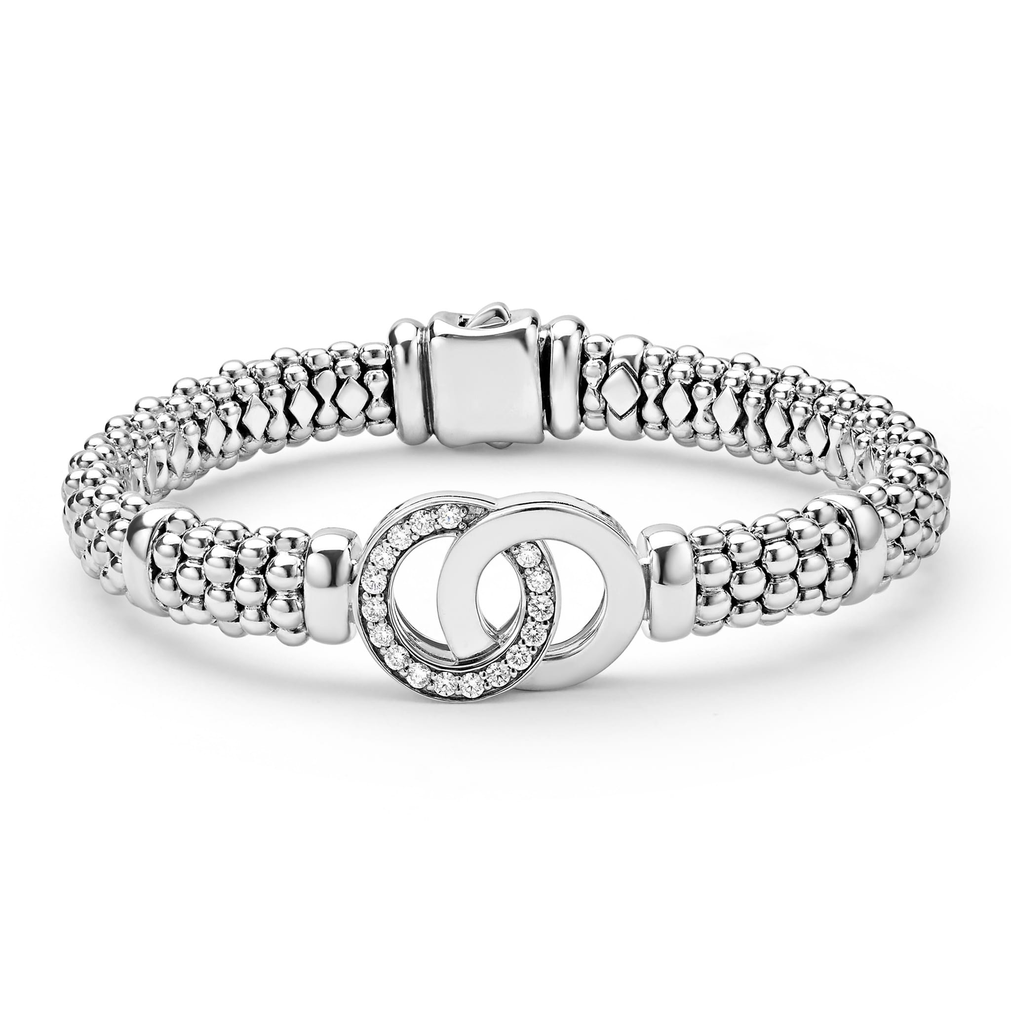 LAGOS Signature Caviar Interlocking Diamond 9mm Bracelet