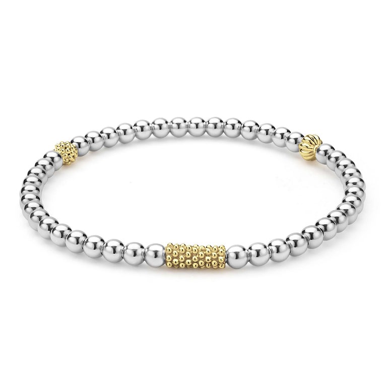 LAGOS Cavair Icon Two-Tone Icon Stretch Bracelet
