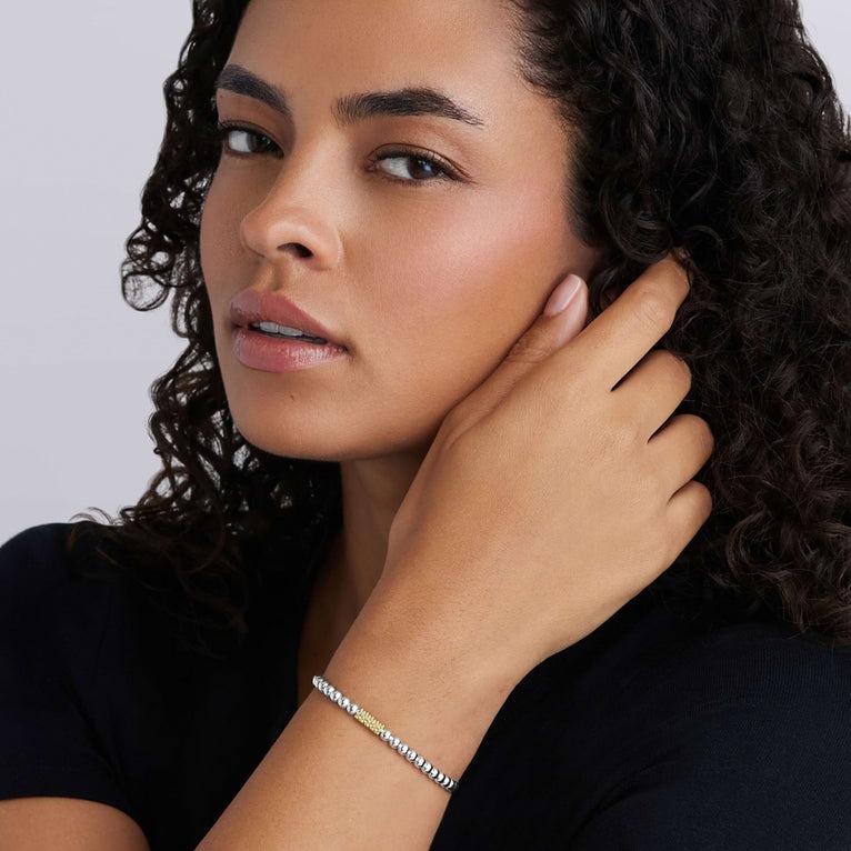 LAGOS Cavair Icon Two-Tone Icon Stretch Bracelet