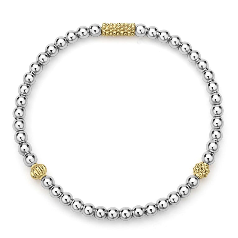 LAGOS Cavair Icon Two-Tone Icon Stretch Bracelet