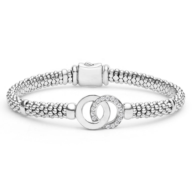 LAGOS Signature Caviar 6mm Interlocking Diamond Bracelet