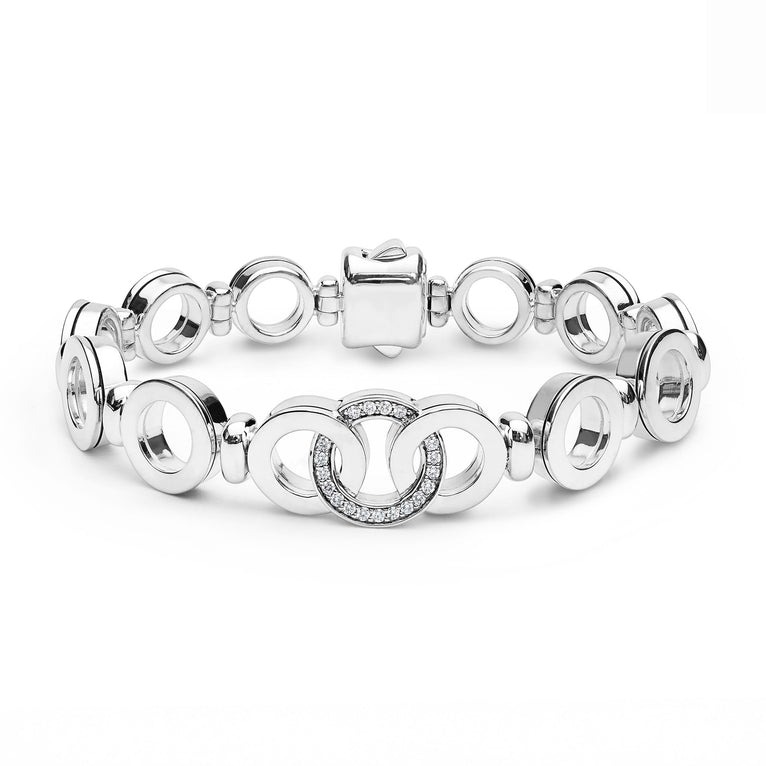 LAGOS Signature Caviar 7mm Interlocking Diamond Link Bracelet