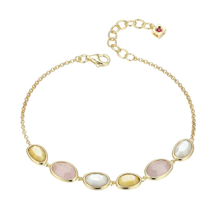 Elle Reviere Mother-of-Pearl & Rose Quartz Bracelet