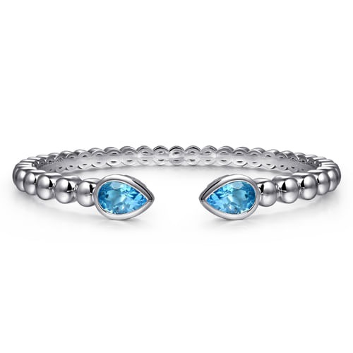 Gabriel & Co. Bujukan Blue Topaz Split Bangle Bracelet