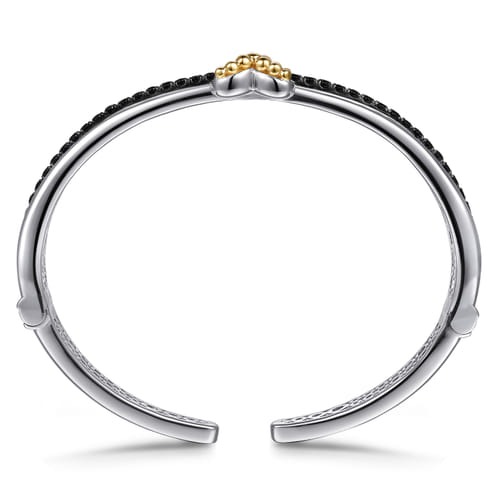 Gabriel & Co. Boutique Silver Bujukan Black Spinel Criss Cross Bangle Bracelet
