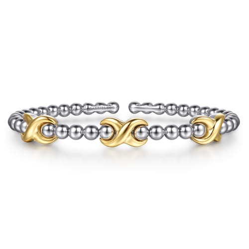 Gabriel & Co. Boutique Silver Bujukan Gold Station Bangle Bracelet