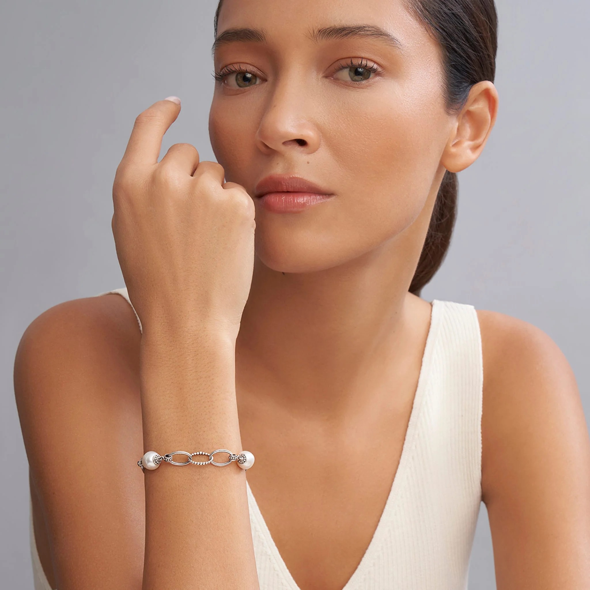 LAGOS Luna Caviar Pearl Link Bracelet