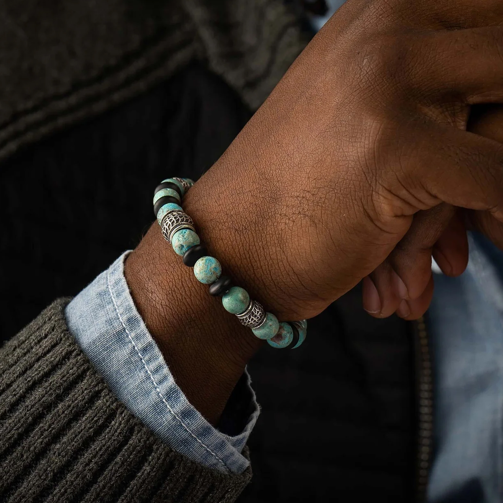 William Henry Newport Blue Agate Bracelet