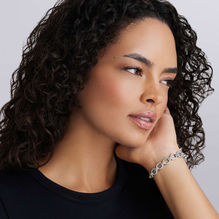 LAGOS Signature Caviar Fluted Oval Link Bracelet