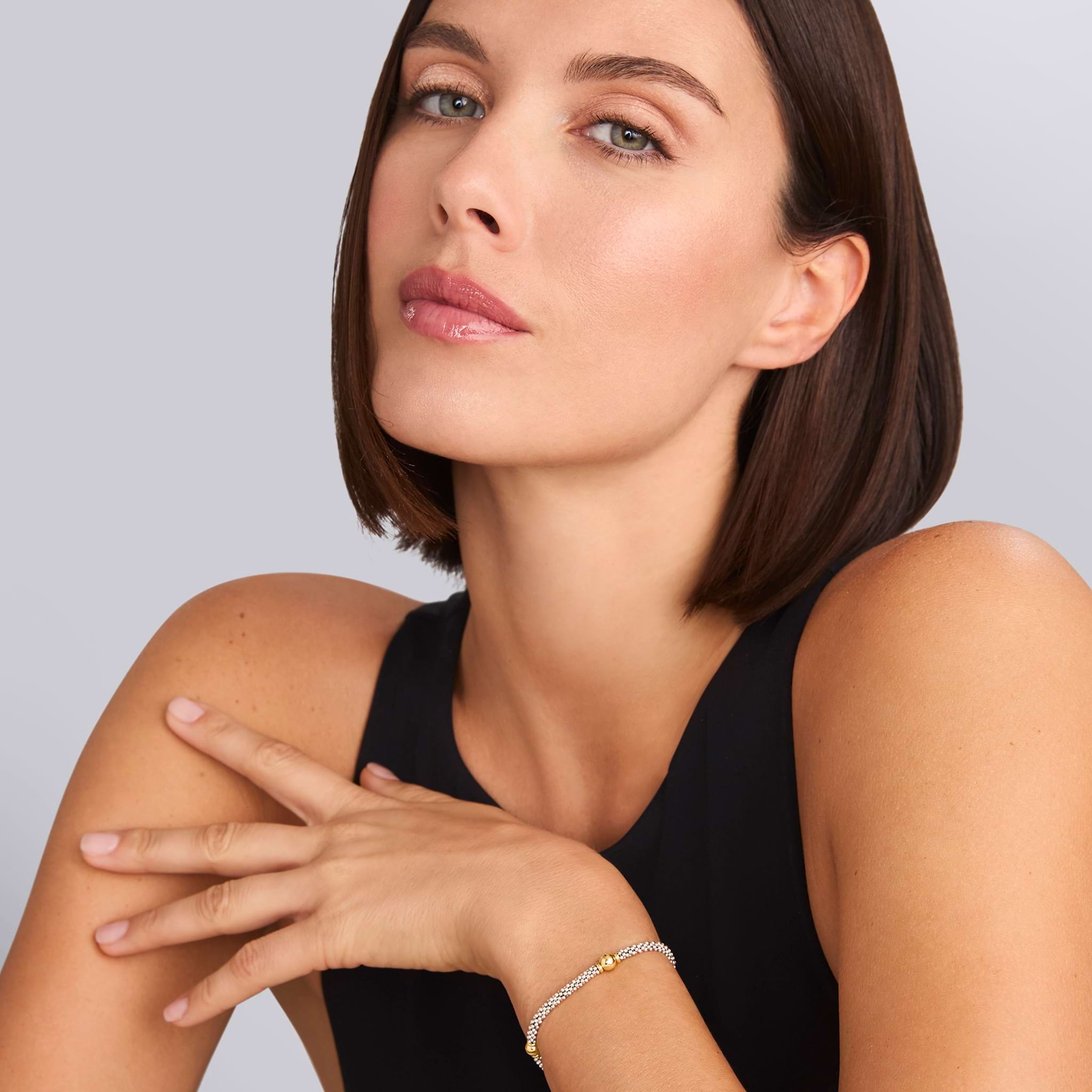 LAGOS Signature Caviar Two-Tone 3mm Station Bracelet