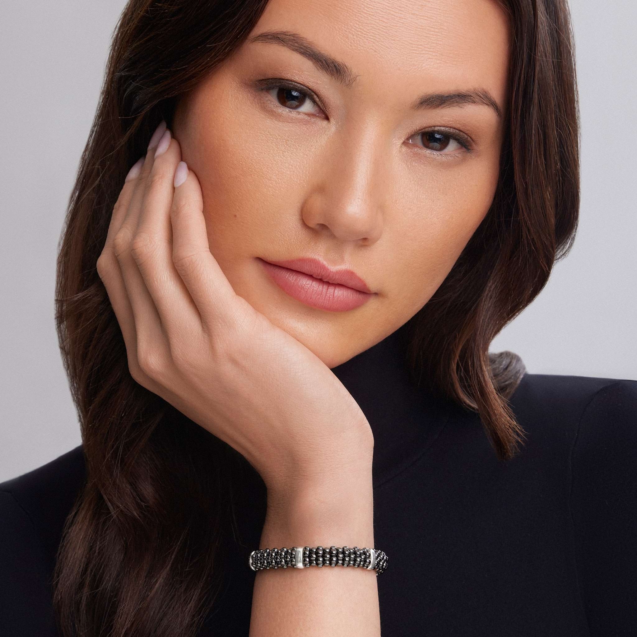 LAGOS Black Caviar Silver Station Bracelet