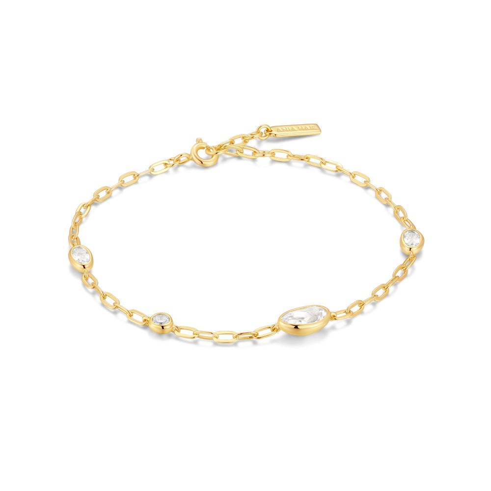 Ania Haie Bezel Organic Dome Pebble Station Bracelet