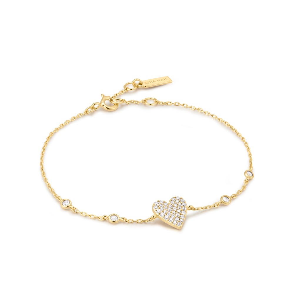 Ania Haie Pave Heart Bezel Station Bracelet