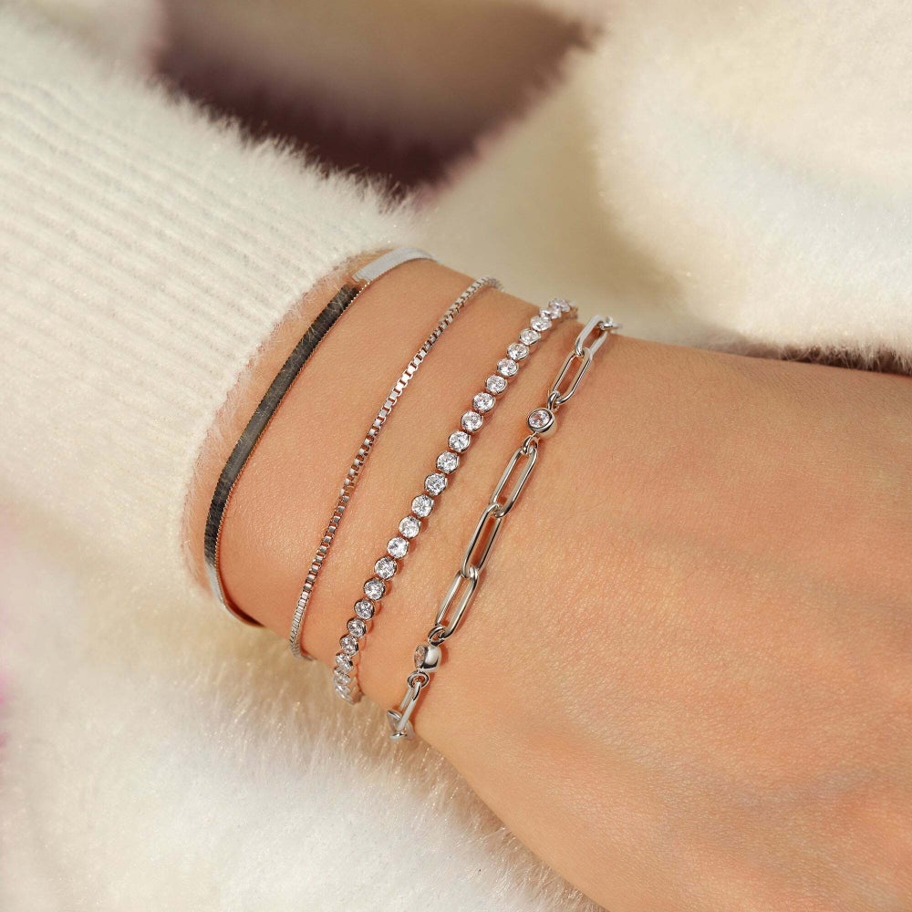 Ania Haie Bezel Station Paper Clip Chain Bracelet