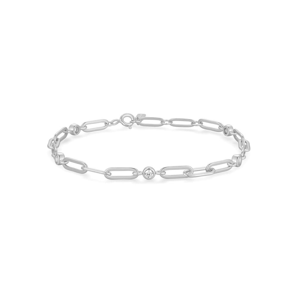 Ania Haie Bezel Station Paper Clip Chain Bracelet