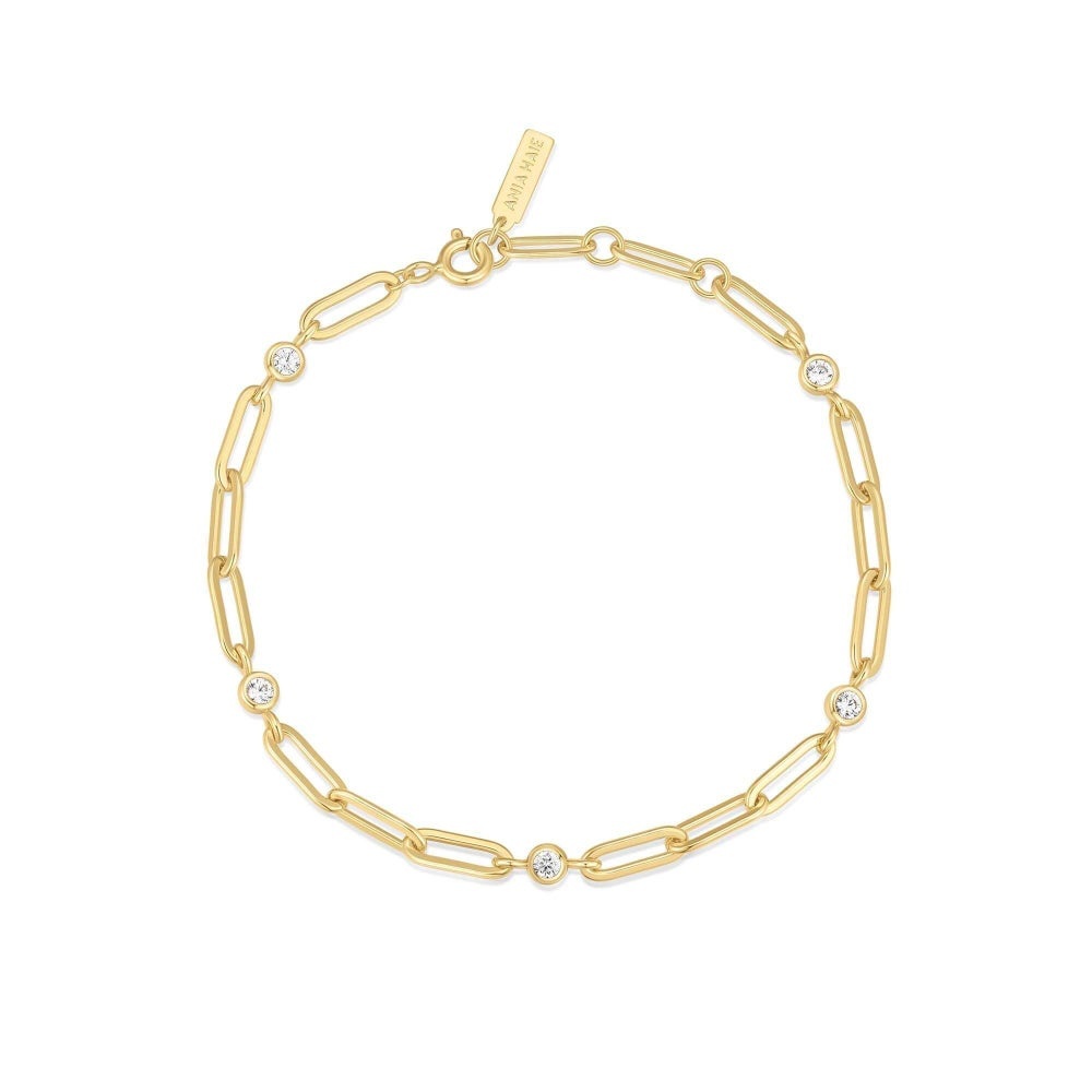 Ania Haie Bezel Station Paper Clip Chain Bracelet