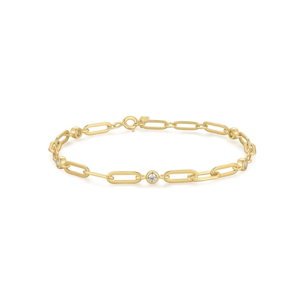 Ania Haie Bezel Station Paper Clip Chain Bracelet