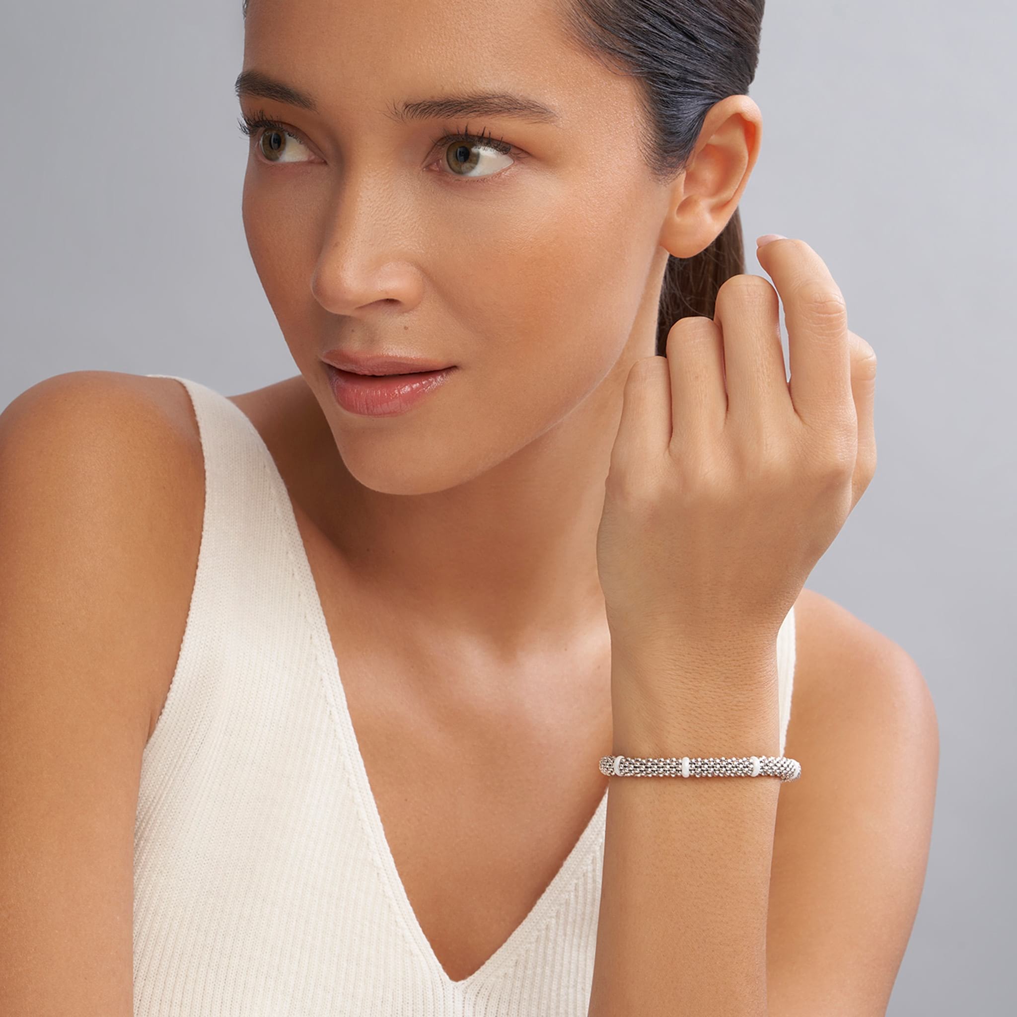 LAGOS White Caviar 7 Station 6mm Bracelet