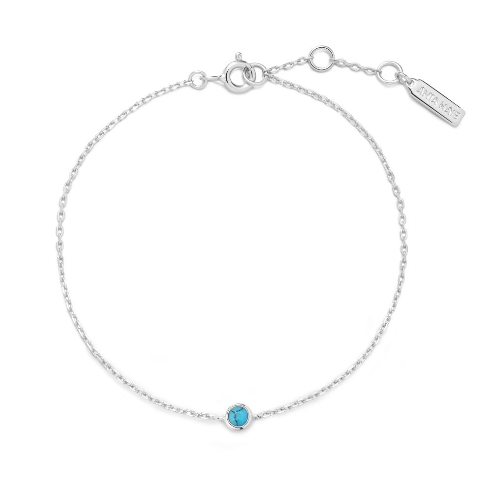 Ania Haie Bezel-Set LAB Turquoise Solitaire Bracelet
