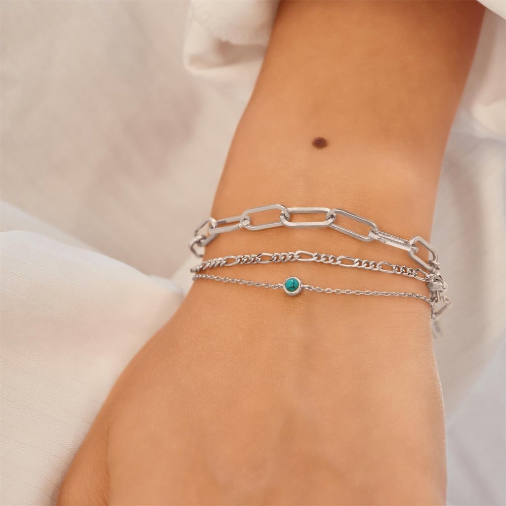 Ania Haie Bezel-Set LAB Turquoise Solitaire Bracelet