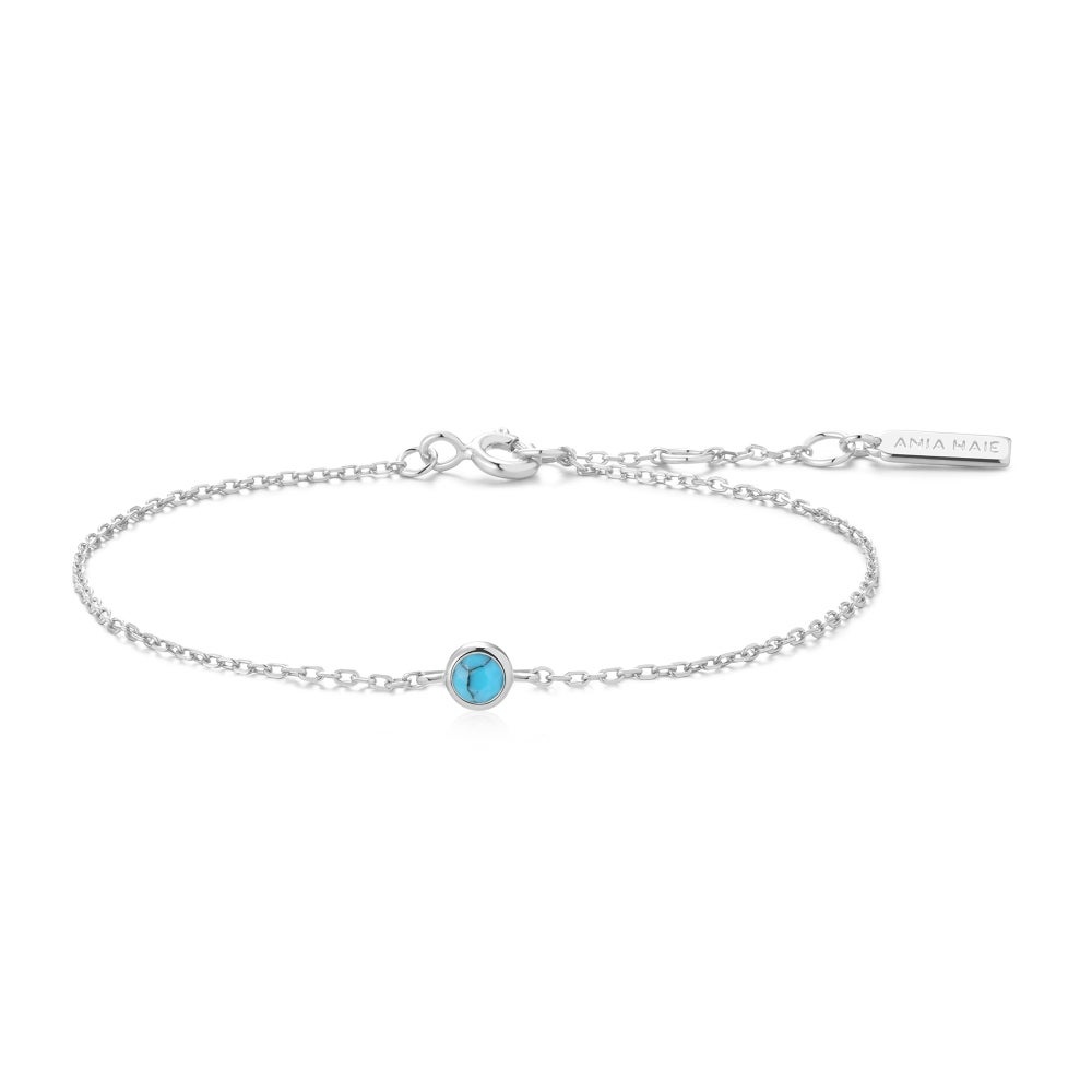 Ania Haie Bezel-Set LAB Turquoise Solitaire Bracelet