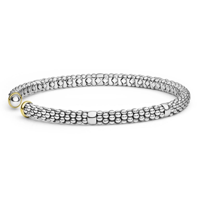 LAGOS Signature Caviar Two-Tone Mini Versa 3mm Torque Bracelet
