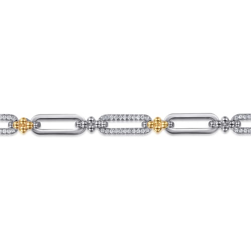 Gabriel & Co. Boutique Silver Bujukan Two-Tone Link Chain Bracelet