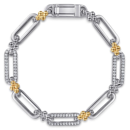 Gabriel & Co. Boutique Silver Bujukan Two-Tone Link Chain Bracelet
