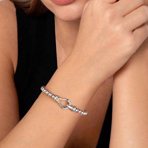 Gabriel & Co. Bujukan Silver Horse Shoe Bangle Bracelet