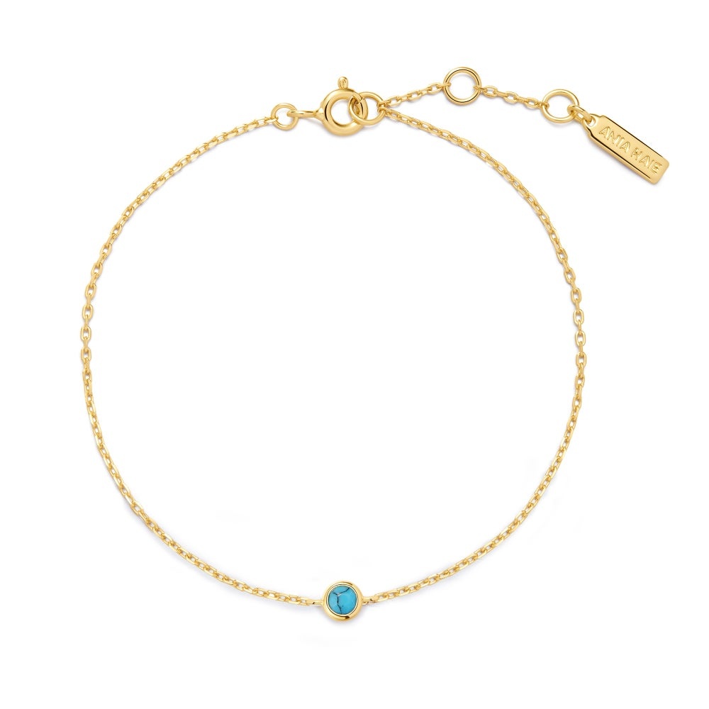 Ania Haie Bezel-Set LAB Turquoise Solitaire Bracelet
