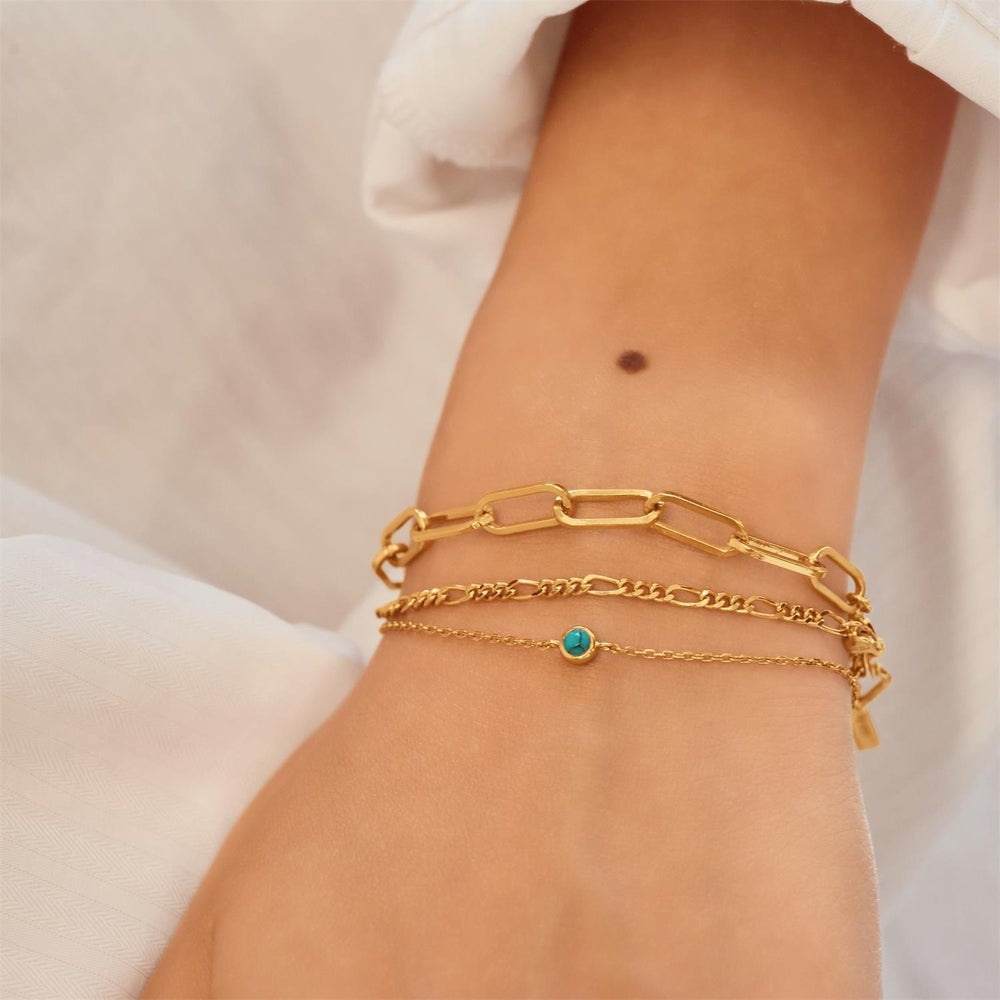 Ania Haie Bezel-Set LAB Turquoise Solitaire Bracelet