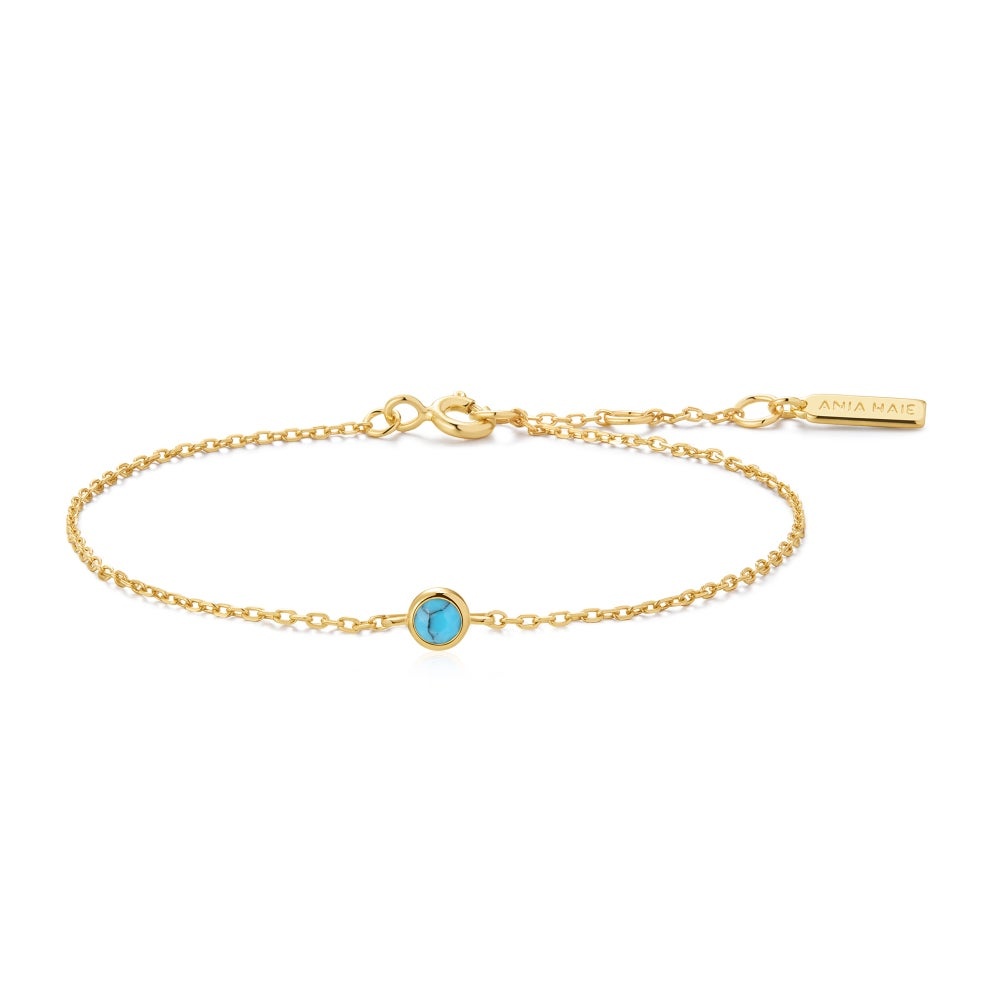 Ania Haie Bezel-Set LAB Turquoise Solitaire Bracelet