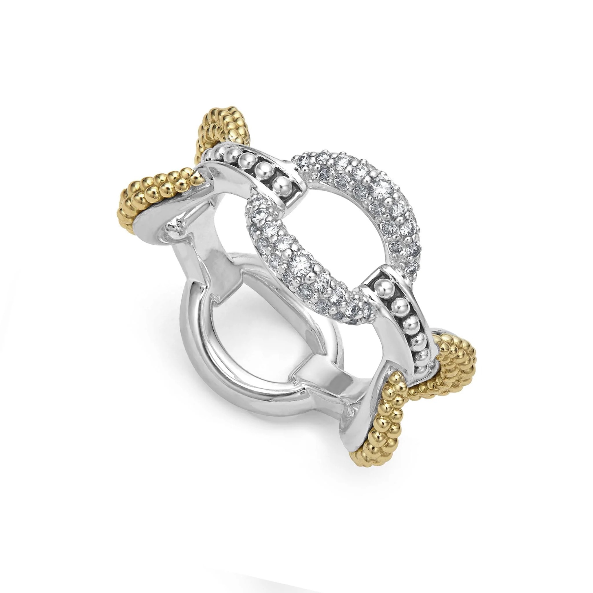 Lagos Caviar Lux Large 18k Gold Eternity Diamond Ring